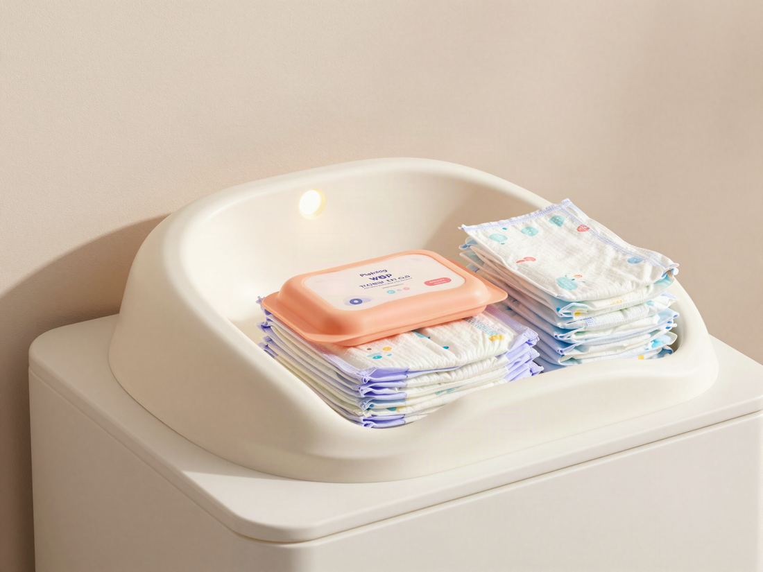 Diapering products for pregnancy, postpartum and baby